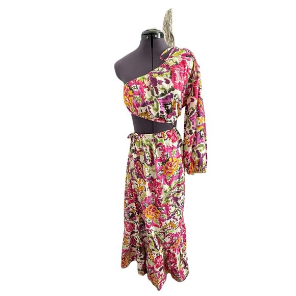 Misa Los Angeles Mahika One-Shoulder Floral Cotton Maxi Dress Size M - Picture 3 of 11